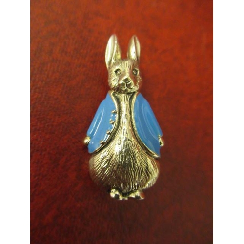 212 - PETER RABBIT ENAMELLED SILVER BROOCH