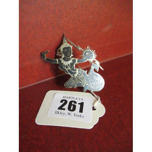 261 - VINTAGE SILVER GODDESS BROOCH