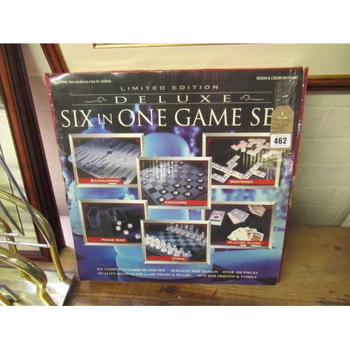 462 - BOXED DELUXE GLASS GAME SET