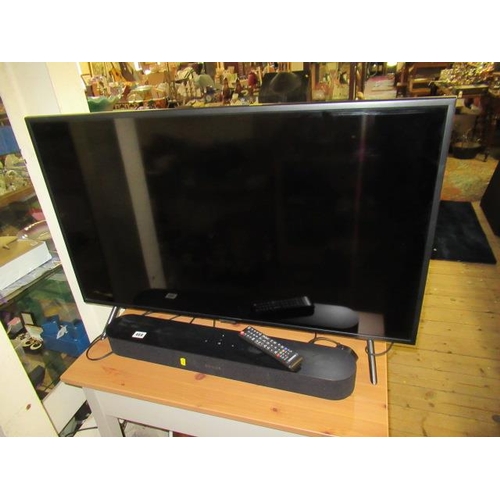 468 - SAMSUNG 40 INCH FLAT SCREEN TV WITH REMOTE WITH SONOS SOUND BAR