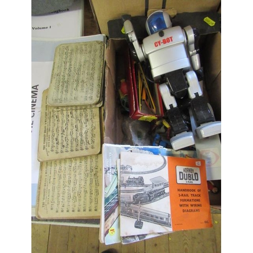 475 - BOX OF COLLECTABLES INCLUDING TOY ROBOT