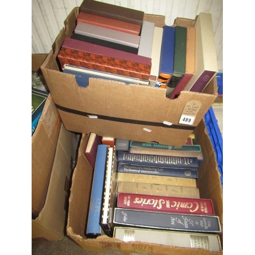 489 - TWO BOXES OF FOLIO SOCIETY AND OTHER BOOKS