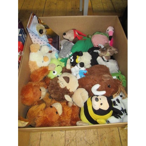 498 - BOX OF SOFT TOYS