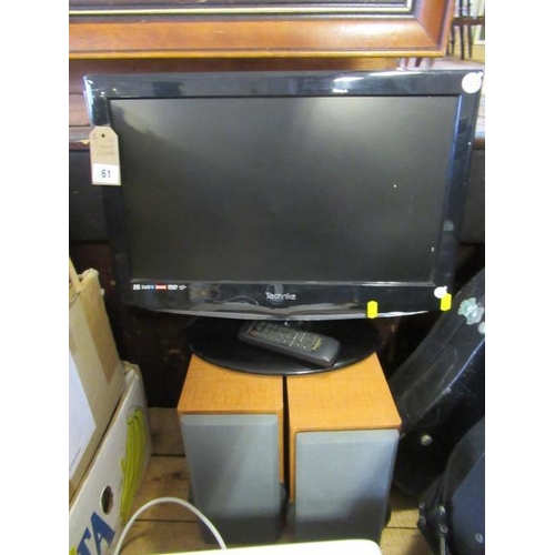 61 - TV REMOTE AND TWO SPEAKERS