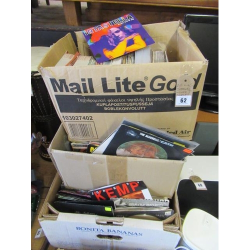 62 - THREE BOXES OF MIXED 45RPM RECORDS