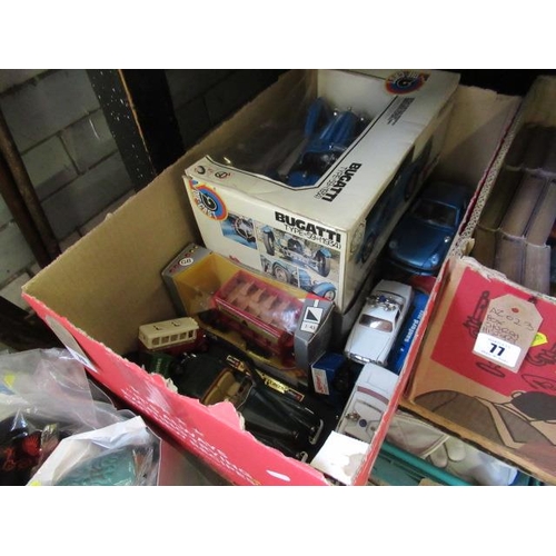 76 - BOX OF CASED AND LOOSE DIECAST VEHICLES