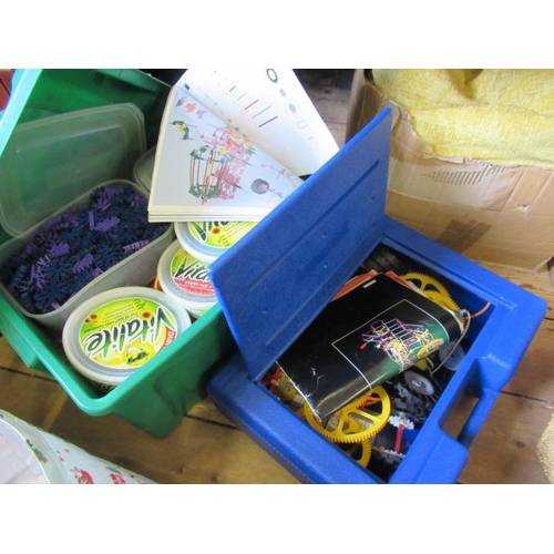 82 - TWO PLASTIC CASES KNEX TOY KITS