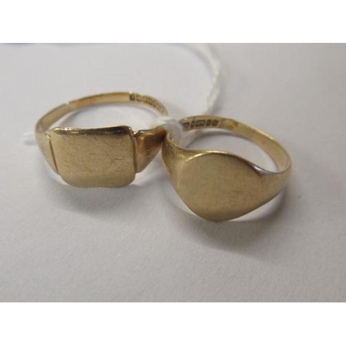 TWO 9CT GOLD SIGNET RINGS