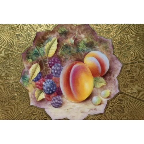 30 - A ROYAL WORCESTER CABINET PLATE, 1960's, of plain circular form, centrally painted with a lotus shap... 