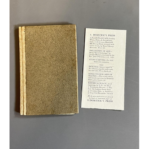 451 - THE WAY OF THE CROSS, published by Douglas Pepler at Ditchling, 1917, quarter tan buckram over paper... 