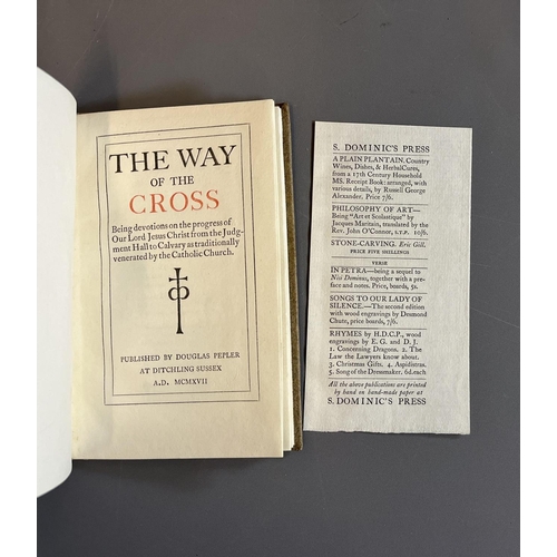 451 - THE WAY OF THE CROSS, published by Douglas Pepler at Ditchling, 1917, quarter tan buckram over paper... 