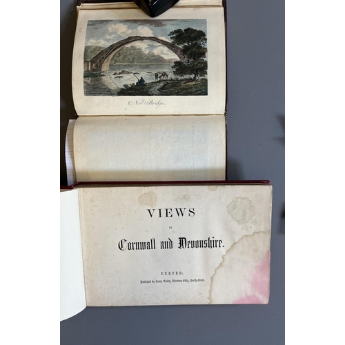 466 - VIEWS IN CORNWALL AND DEVONSHIRE, Henry Besley, Exeter, [1861], later red cloth, stained. WITH Views... 