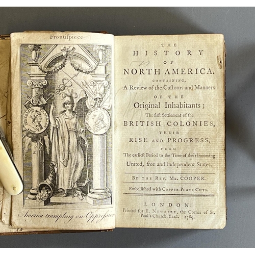 467 - THE HISTORY OF NORTH AMERICA, Rev. Mrs Cooper, 1789, E Newbery, contemporary calf, numbered '3' on s... 