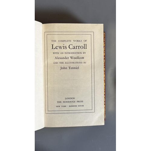 476 - BAYNTUN RIVIERE BINDING on Complete Works of Lewis Carroll, Nonesuch edition, 1939. Full red morocco... 