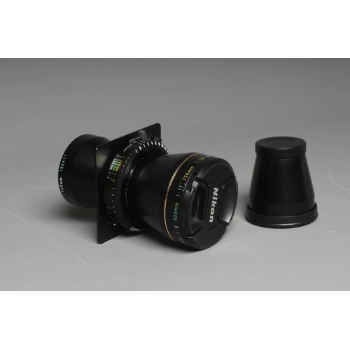 489 - A NIKON NIKKOR-T ED 360MM 1:8 LENS numbered up to 720mm, with lens cap, 360mm rear lens and 500mm re... 