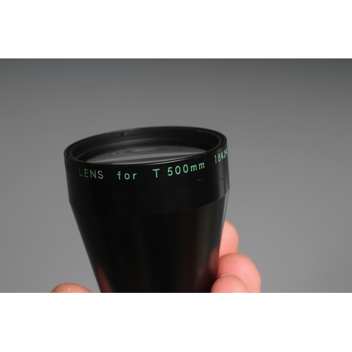 489 - A NIKON NIKKOR-T ED 360MM 1:8 LENS numbered up to 720mm, with lens cap, 360mm rear lens and 500mm re... 