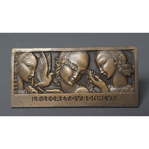 495 - JEAN VERNON (French 1897-1975) Le Secret du Bonheur (The Secret of Happiness), 1936, a uniface Art D... 