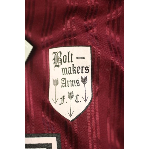 534 - NOEL GALLAGHER - A BESPOKE ADIDAS BOLT MAKERS ARMS PUB FOOTBALL TEAM SHIRT produced when Oasis decid... 