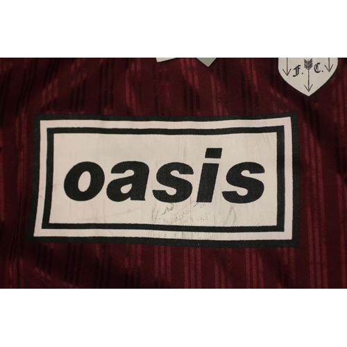 534 - NOEL GALLAGHER - A BESPOKE ADIDAS BOLT MAKERS ARMS PUB FOOTBALL TEAM SHIRT produced when Oasis decid... 