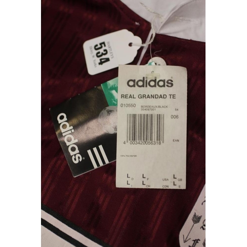 534 - NOEL GALLAGHER - A BESPOKE ADIDAS BOLT MAKERS ARMS PUB FOOTBALL TEAM SHIRT produced when Oasis decid... 