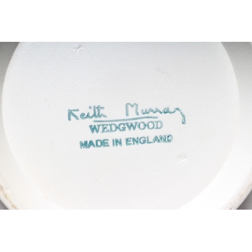 64 - KEITH MURRAY FOR WEDGWOOD - A MOONSTONE POTTERY FOOTBALL VASE, printed Keith Murray, WEDGWOOD MADE I... 