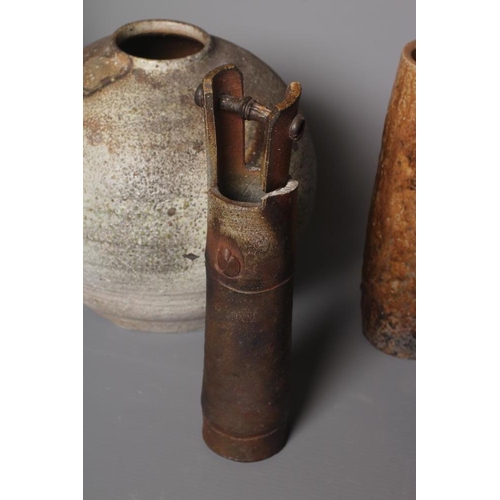 8 - A BIZEN STONEWARE TALL EWER, 9 1/2