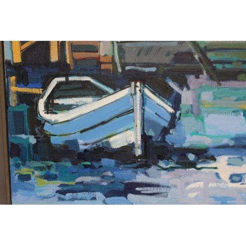 587 - IAN BURKE (b.1955) Bishop's Dock, signed, inscribed with title and dated 2012 verso, oil on canvas, ... 
