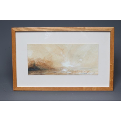 591 - DAVID BAUMFORTH (b.1942) Seagulls Above a Deserted Beach, signed lower left, inscribed with title an... 