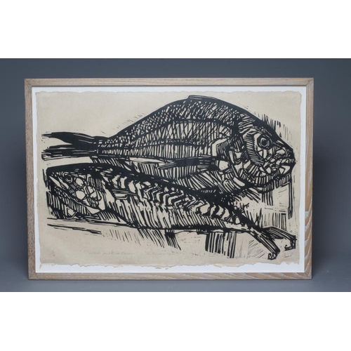 595 - IAN BURKE (b.1955) Mackerel and Sea Bream, signed, inscribed with title and numbered 1/6, woodcut, 2... 