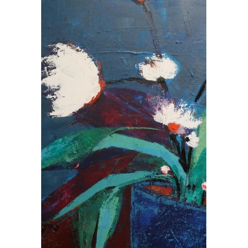 597 - AMRIK VARKALIS (b.1949) Still Life, signed lower right, oil on canvas, 27 1/2