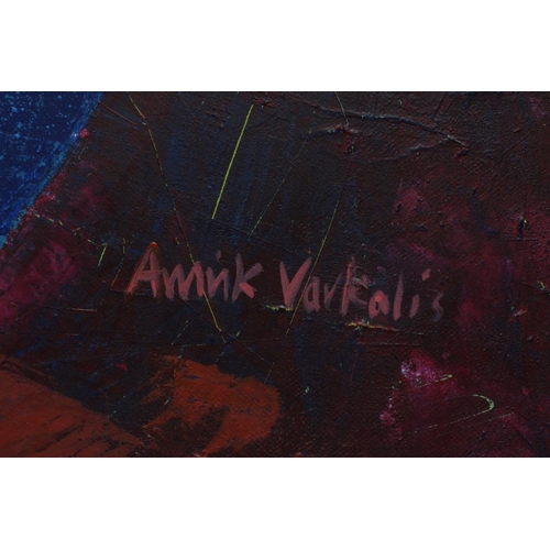 597 - AMRIK VARKALIS (b.1949) Still Life, signed lower right, oil on canvas, 27 1/2