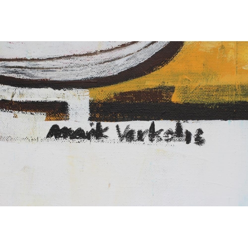 598 - AMRIK VARKALIS (b.1949) Red Pot, signed lower right, oil on canvas, 39 1/2