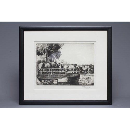 614 - CHARLES FREDERICK TUNNICLIFFE (1901-1979) The Swing Bridge, 1928, signed lower right in the margin, ... 