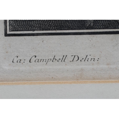 616 - COLEN CAMPBELL (c.1676-1729) Engraved plate from Vitruvius Britannicus by Henry Hulsbergh, titled 'C... 