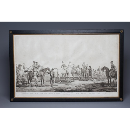 617 - CARLE VERNET (1758-1836) Five Racers Preparing to Start, restrike engraving, 22