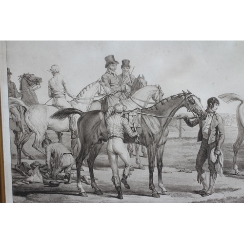 617 - CARLE VERNET (1758-1836) Five Racers Preparing to Start, restrike engraving, 22