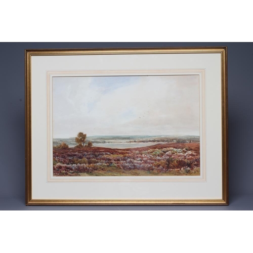 623 - WILLIAM CHARLES RUSHTON (1860-1921) View of an Estuary and a Moorland Scene, a pair, both signed, wa... 