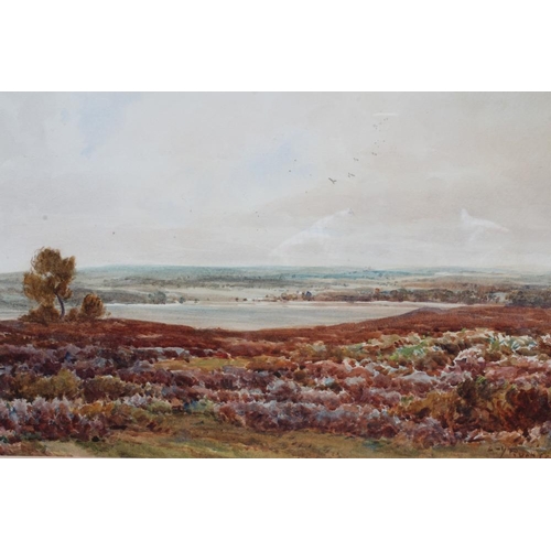 623 - WILLIAM CHARLES RUSHTON (1860-1921) View of an Estuary and a Moorland Scene, a pair, both signed, wa... 