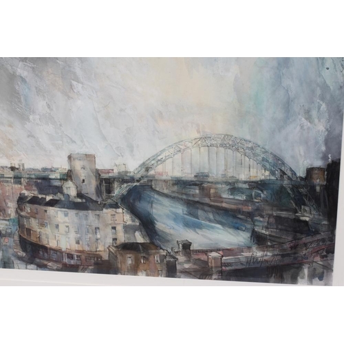 625 - HAROLD WHARFE (1916-1999) View of Newcastle, signed lower right, watercolour, 26