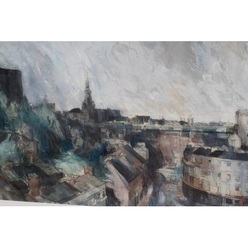625 - HAROLD WHARFE (1916-1999) View of Newcastle, signed lower right, watercolour, 26