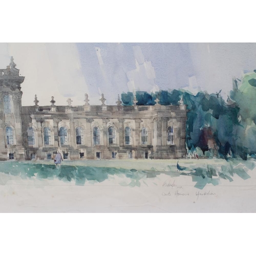 626 - HAROLD WHARFE (1916-1999) Castle Howard, signed, dated 1983 and inscribed with title 'Castle Howard,... 