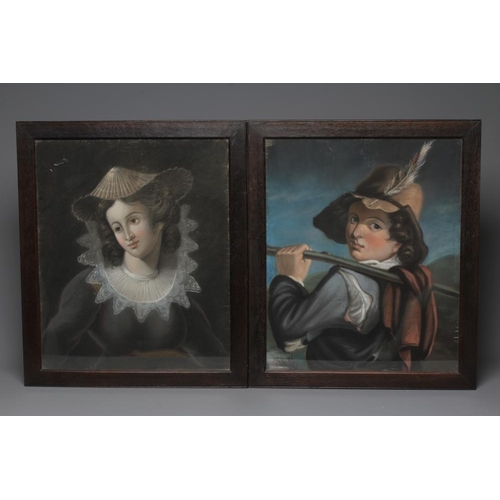 627 - BRITISH SCHOOL (Late 19th/early 20th century) Portrait of a Young Lady Wearing a Lace Collar and a P... 