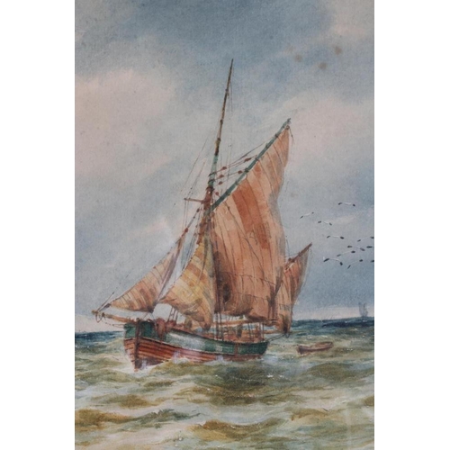 630 - THOMAS BUSH HARDY (1842-1897) Fishing Boats Entering and Departing a Busy Harbour, a pair, both sign... 