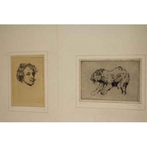 633 - GEORGE WILLOTT (1900-2000) Sixteen unframed works to include a watercolour self portrait, pencil por... 