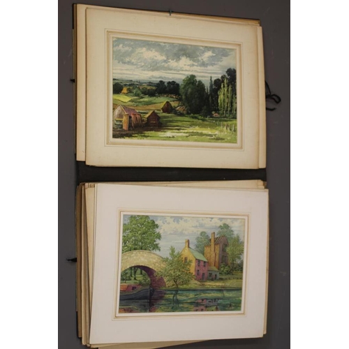 634 - GEORGE WILLOTT (1900-2000) A collection of unframed watercolours to include a view of Newquay Harbou... 