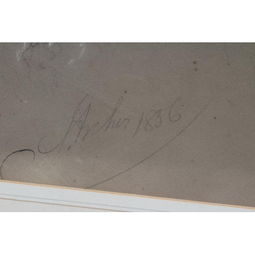 640 - JAMES ARCHER (1822-1904) Portrait of Four Young Boys, signed lower right, dated 1836, coloured chalk... 