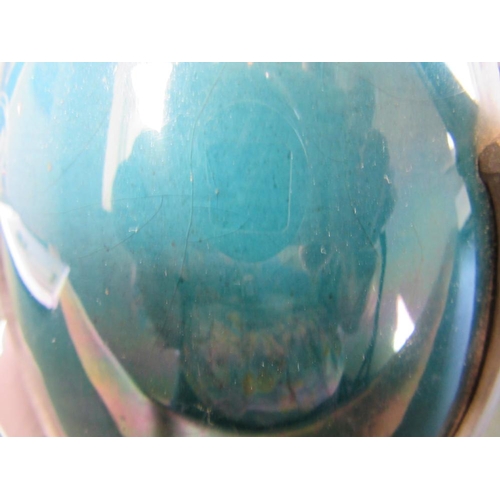 494 - AN ART NOUVEAU EARTHENWARE VASE BY J. VON SCHWARZ of bulbous form with rounded trefoil neck in a str... 