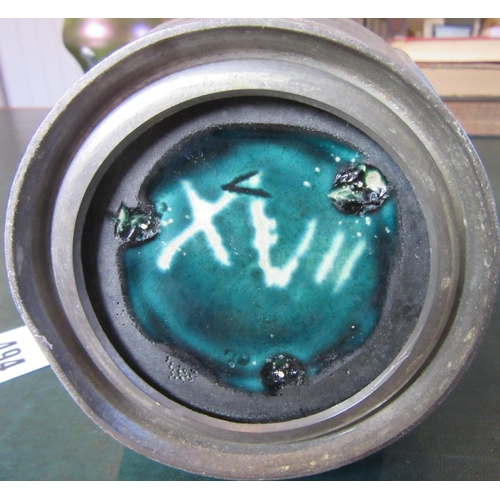 494 - AN ART NOUVEAU EARTHENWARE VASE BY J. VON SCHWARZ of bulbous form with rounded trefoil neck in a str... 