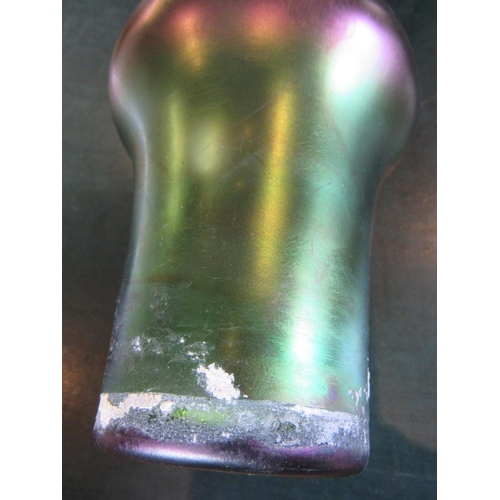 494 - AN ART NOUVEAU EARTHENWARE VASE BY J. VON SCHWARZ of bulbous form with rounded trefoil neck in a str... 