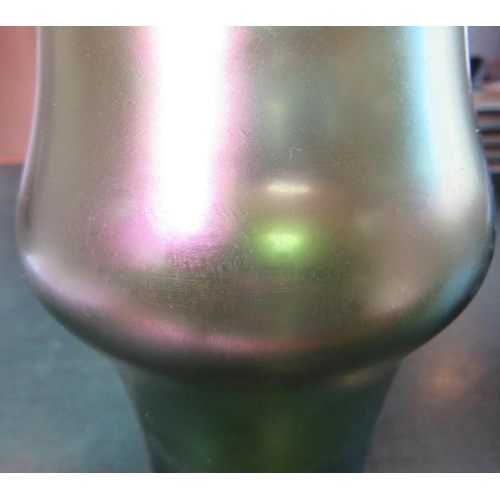 494 - AN ART NOUVEAU EARTHENWARE VASE BY J. VON SCHWARZ of bulbous form with rounded trefoil neck in a str... 